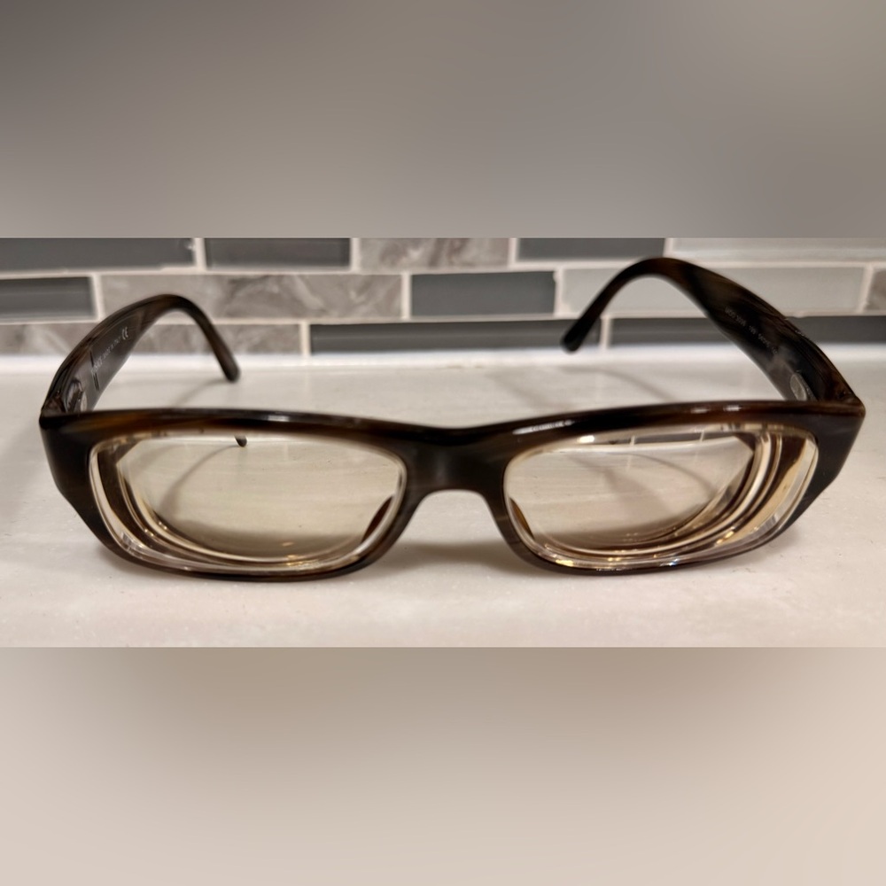 Vintage Versace Brown Tortoise Shell Eyeglasses M… - image 1